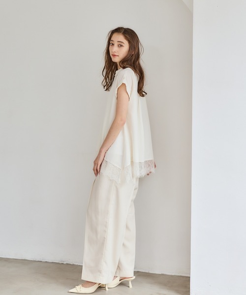 12Twelve Agenda（トゥエルブ　アジェンダ）の「裾レーススキッパーブラウス（シャツ/ブラウス・レディース・オフホワイト/ブラック/ブルー・M）」の21枚目の写真