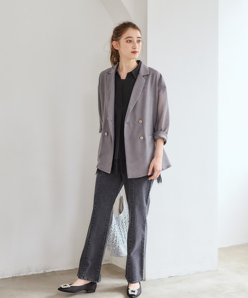 12Twelve Agenda（トゥエルブ　アジェンダ）の「裾レーススキッパーブラウス（シャツ/ブラウス・レディース・オフホワイト/ブラック/ブルー・M）」の5枚目の写真