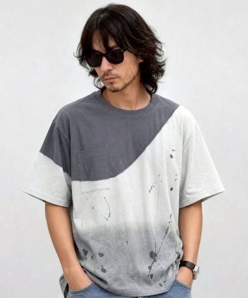 バイカラーTシャツ（Tシャツ/カットソー）｜KAMINARI_TOKIO（カミナリ