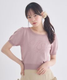 ロゴ刺繍パフ袖NT