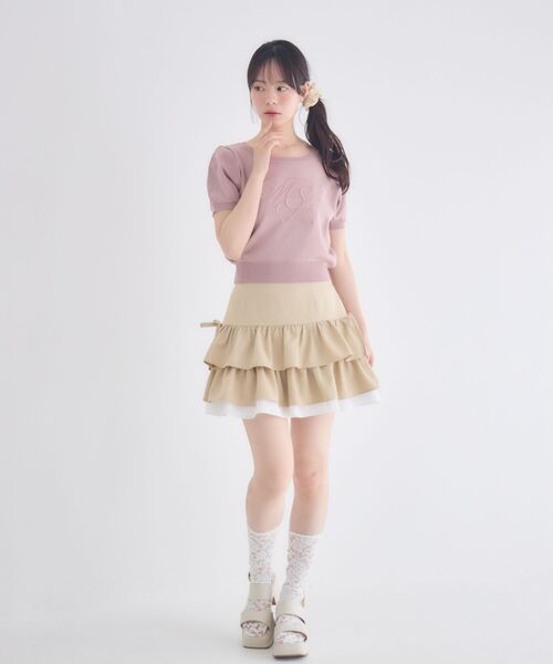 ems excite(エムズエキサイト)の「ロゴ刺繍パフ袖NT(ニット/セーター・レディース・ピンク/ナチュラル/グリーン・FREE)」の16枚目の写真