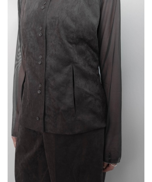 sahara(サハラ)の「【26AW PRE ORDER】Faux Suede Slit Vest(ベスト・レディース・ブラック/チャコール/ボルドー・FREE)」の13枚目の写真