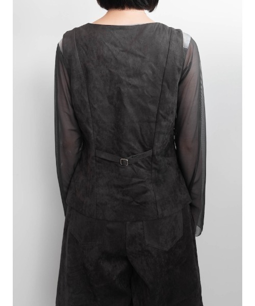 sahara(サハラ)の「【26AW PRE ORDER】Faux Suede Slit Vest(ベスト・レディース・ブラック/チャコール/ボルドー・FREE)」の16枚目の写真