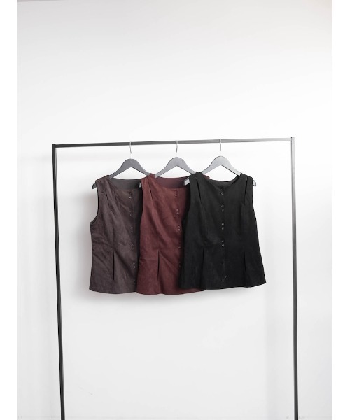 sahara(サハラ)の「【26AW PRE ORDER】Faux Suede Slit Vest(ベスト・レディース・ブラック/チャコール/ボルドー・FREE)」の19枚目の写真