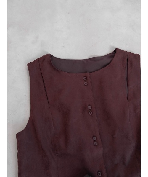 sahara(サハラ)の「【26AW PRE ORDER】Faux Suede Slit Vest(ベスト・レディース・ブラック/チャコール/ボルドー・FREE)」の22枚目の写真