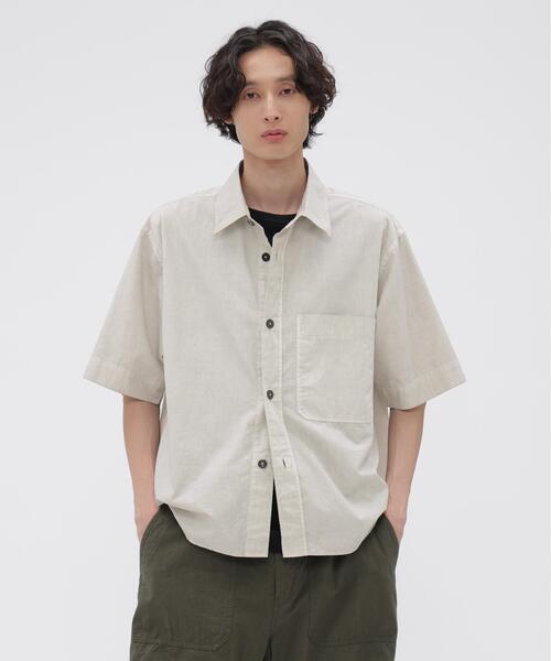 MHL.(エムエイチエル)の「CARBON DYED COTTON POPLIN(シャツ/ブラウス・メンズ・グレー・LARGE/MEDIUM/SMALL)」の1枚目の写真
