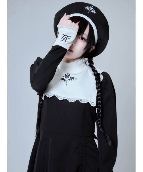 Grrr the Lipper(ガルルザリッパー)の「『Grrr the Lipper/ガルル・ザ・リッパー』シスターワンピース(ワンピース・レディース・ブラック×ホワイト・FREE)」の8枚目の写真