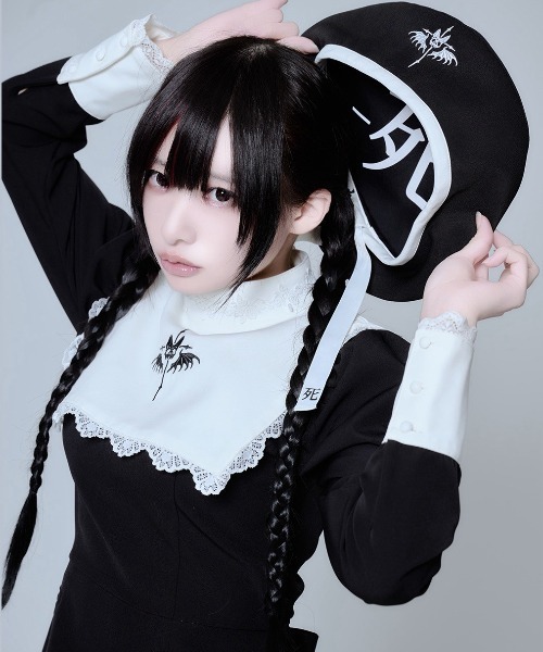 Grrr the Lipper(ガルルザリッパー)の「『Grrr the Lipper/ガルル・ザ・リッパー』シスターワンピース(ワンピース・レディース・ブラック×ホワイト・FREE)」の9枚目の写真