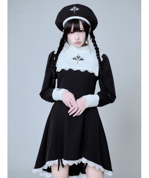 Grrr the Lipper(ガルルザリッパー)の「『Grrr the Lipper/ガルル・ザ・リッパー』シスターワンピース(ワンピース・レディース・ブラック×ホワイト・FREE)」の7枚目の写真