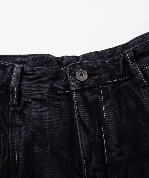 ARULE(アルール)の「A'GEM/9 × .kom 『ARULE/アルール』クリンクル加工 デニムワイドパンツ(その他パンツ・メンズ・ブラック・M)」の9枚目の写真