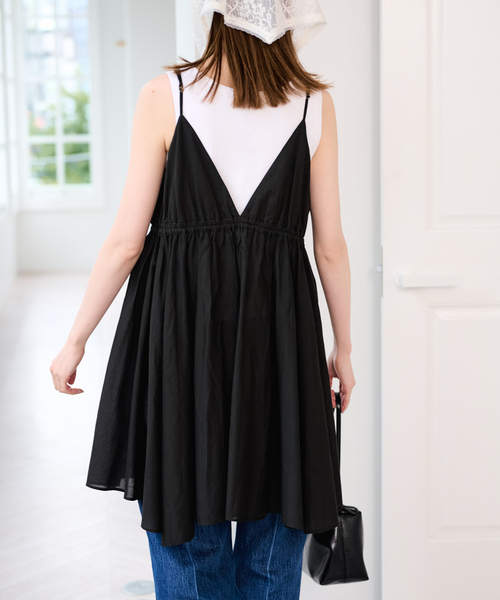 U by SPICK&SPAN（ユーバイスピックアンドスパン）の「コットンキャミチュニックワンピース（ワンピース・レディース・ホワイト/ブラック・FREE）」の10枚目の写真