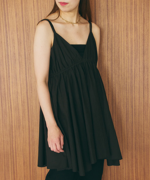U by SPICK&SPAN（ユーバイスピックアンドスパン）の「コットンキャミチュニックワンピース（ワンピース・レディース・ホワイト/ブラック・FREE）」の14枚目の写真