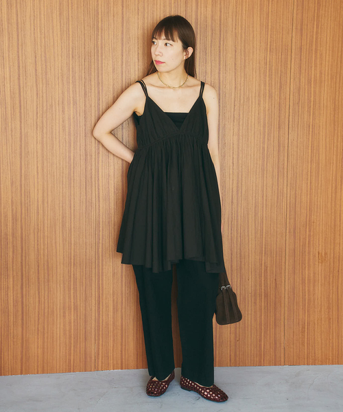 U by SPICK&SPAN（ユーバイスピックアンドスパン）の「コットンキャミチュニックワンピース（ワンピース・レディース・ホワイト/ブラック・FREE）」の15枚目の写真