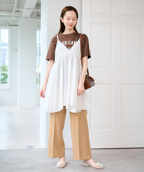 U by SPICK&SPAN（ユーバイスピックアンドスパン）の「コットンキャミチュニックワンピース（ワンピース・レディース・ホワイト/ブラック・FREE）」の16枚目の写真
