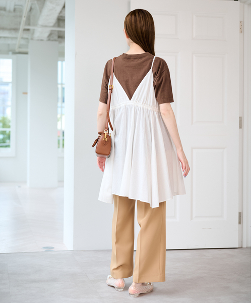 U by SPICK&SPAN（ユーバイスピックアンドスパン）の「コットンキャミチュニックワンピース（ワンピース・レディース・ホワイト/ブラック・FREE）」の19枚目の写真