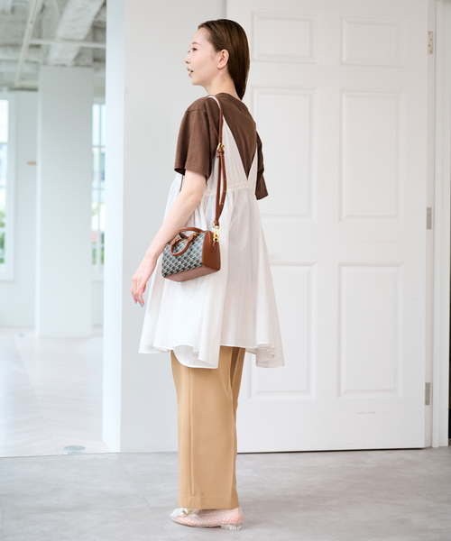 U by SPICK&SPAN（ユーバイスピックアンドスパン）の「コットンキャミチュニックワンピース（ワンピース・レディース・ホワイト/ブラック・FREE）」の20枚目の写真