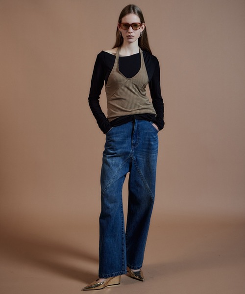 MAISON SPECIAL(メゾンスペシャル)の「【2026Autumn PRE-ORDER】Border Halter Layered Off-Shoulder Top/ボーダーホルターレイヤードオフショルTOP(Tシャツ/カットソー・レディース・ホワイト/グレー/ブラック・FREE)」の6枚目の写真