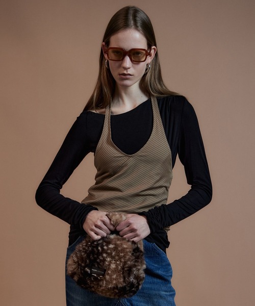 MAISON SPECIAL(メゾンスペシャル)の「【2026Autumn PRE-ORDER】Border Halter Layered Off-Shoulder Top/ボーダーホルターレイヤードオフショルTOP(Tシャツ/カットソー・レディース・ホワイト/グレー/ブラック・FREE)」の7枚目の写真
