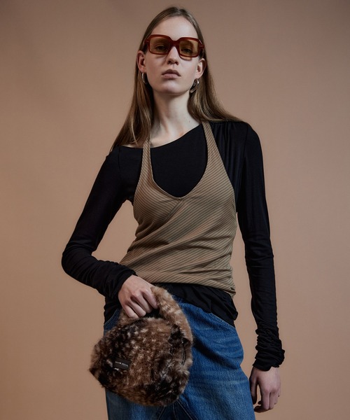 MAISON SPECIAL(メゾンスペシャル)の「【2026Autumn PRE-ORDER】Border Halter Layered Off-Shoulder Top/ボーダーホルターレイヤードオフショルTOP(Tシャツ/カットソー・レディース・ホワイト/グレー/ブラック・FREE)」の8枚目の写真