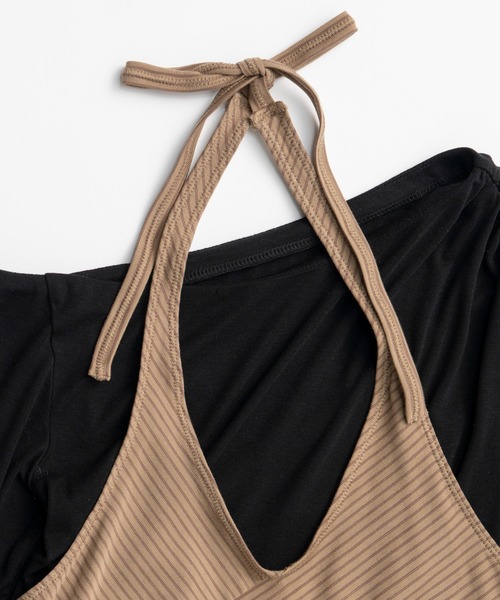 MAISON SPECIAL(メゾンスペシャル)の「【2026Autumn PRE-ORDER】Border Halter Layered Off-Shoulder Top/ボーダーホルターレイヤードオフショルTOP(Tシャツ/カットソー・レディース・ホワイト/グレー/ブラック・FREE)」の20枚目の写真