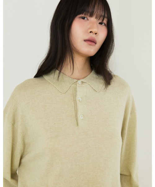 THEENDQUESTION(ジエンドクエスチョン)の「Wool linen collar knit top / LIGHT GREEN(ニット/セーター・レディース・その他・1/2)」の3枚目の写真