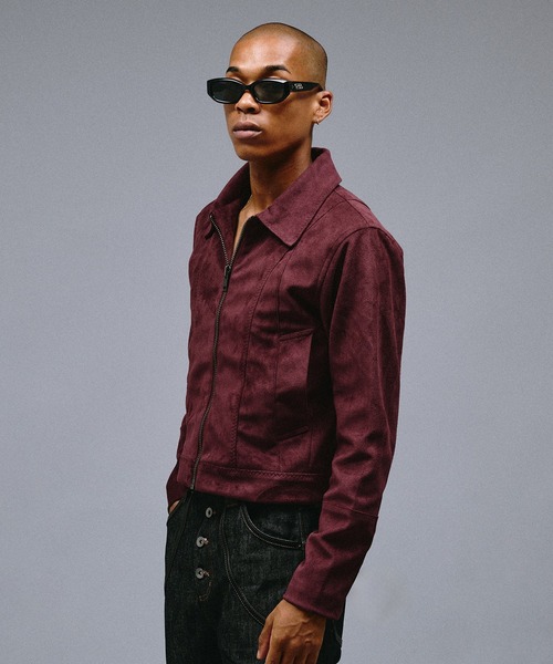 ANDER HUNK(アンダーハンク)の「Faux Suede Riders Compact Jacket /フェイクスエードライダースコンパクトジャケット(ブルゾン・メンズ・バーガンディー/ブラウン・LARGE/MEDIUM/SMALL)」の5枚目の写真