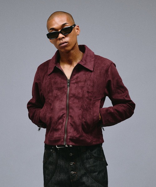 ANDER HUNK(アンダーハンク)の「Faux Suede Riders Compact Jacket /フェイクスエードライダースコンパクトジャケット(ブルゾン・メンズ・バーガンディー/ブラウン・LARGE/MEDIUM/SMALL)」の6枚目の写真