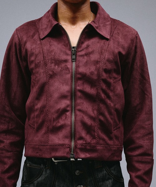 ANDER HUNK(アンダーハンク)の「Faux Suede Riders Compact Jacket /フェイクスエードライダースコンパクトジャケット(ブルゾン・メンズ・バーガンディー/ブラウン・LARGE/MEDIUM/SMALL)」の7枚目の写真
