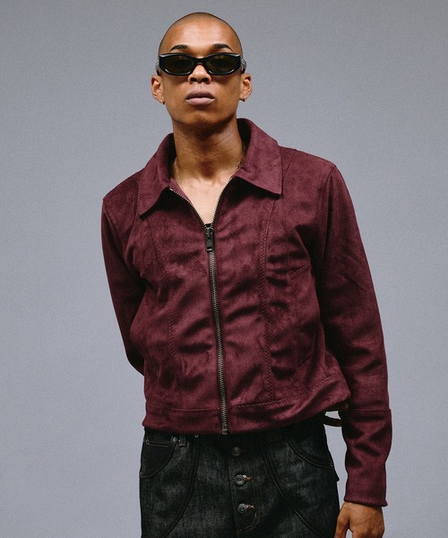 ANDER HUNK(アンダーハンク)の「Faux Suede Riders Compact Jacket /フェイクスエードライダースコンパクトジャケット(ブルゾン・メンズ・バーガンディー/ブラウン・LARGE/MEDIUM/SMALL)」の11枚目の写真