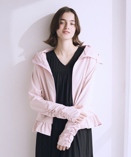 Maison de FLEUR（メゾンドフルール）の「UVカットパーカー（パーカー・レディース・オフホワイト/ピンク・FREE）」の15枚目の写真