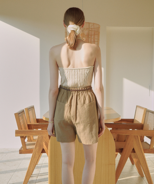 VLETI(ブレッティ)の「Halter Neck Cable Detail Linen Knit Sleeveless (linen)(Tシャツ/カットソー・レディース・オートミール・FREE)」の2枚目の写真