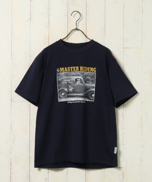 Bleu Bleuet(ブルーブルーエ)の「catフォトTシャツ(Tシャツ/カットソー・レディース・ホワイト/クリーム/ネイビー・M)」の3枚目の写真