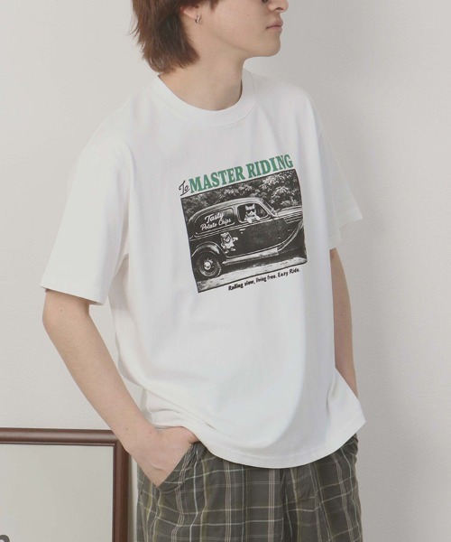 Bleu Bleuet(ブルーブルーエ)の「catフォトTシャツ(Tシャツ/カットソー・レディース・ホワイト/クリーム/ネイビー・M)」の10枚目の写真