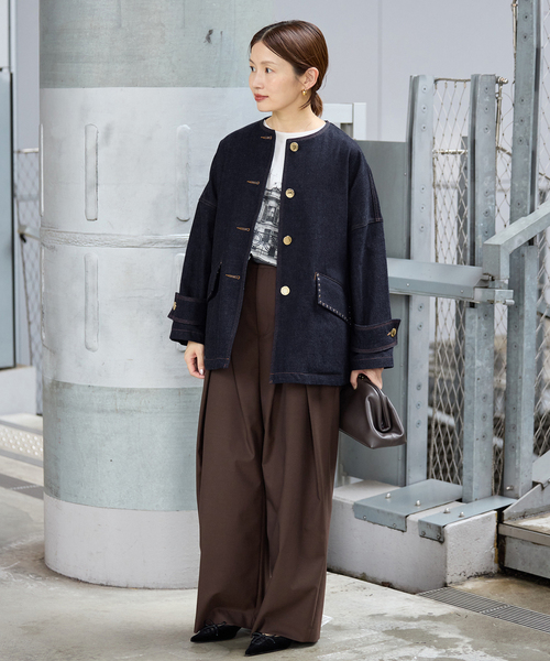 IENA(イエナ)の「MACKINTOSH/マッキントッシュ 別注 HUMBIE NC DNM JK MB STUDS ジャケット(デニムジャケット・レディース・ネイビー・38)」の13枚目の写真