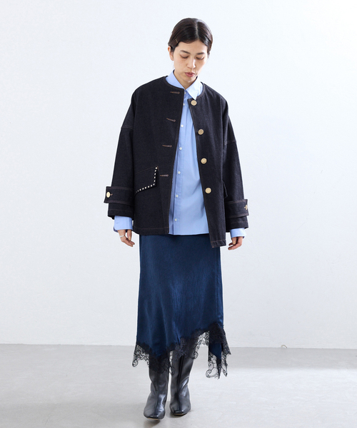 IENA(イエナ)の「MACKINTOSH/マッキントッシュ 別注 HUMBIE NC DNM JK MB STUDS ジャケット(デニムジャケット・レディース・ネイビー・38)」の14枚目の写真