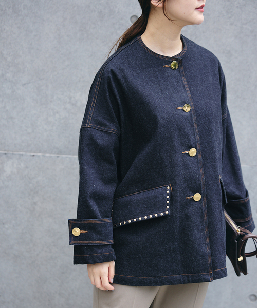 IENA(イエナ)の「MACKINTOSH/マッキントッシュ 別注 HUMBIE NC DNM JK MB STUDS ジャケット(デニムジャケット・レディース・ネイビー・38)」の15枚目の写真