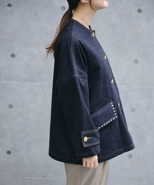 IENA(イエナ)の「MACKINTOSH/マッキントッシュ 別注 HUMBIE NC DNM JK MB STUDS ジャケット(デニムジャケット・レディース・ネイビー・38)」の16枚目の写真