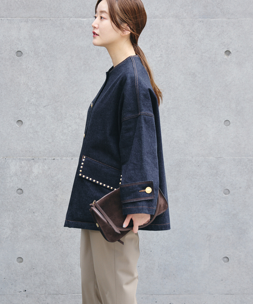 IENA(イエナ)の「MACKINTOSH/マッキントッシュ 別注 HUMBIE NC DNM JK MB STUDS ジャケット(デニムジャケット・レディース・ネイビー・38)」の18枚目の写真