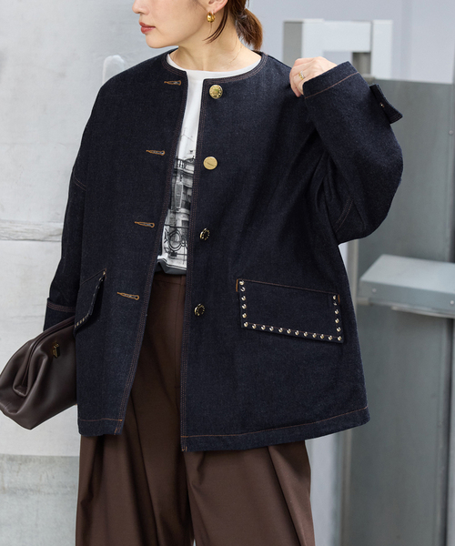 IENA(イエナ)の「MACKINTOSH/マッキントッシュ 別注 HUMBIE NC DNM JK MB STUDS ジャケット(デニムジャケット・レディース・ネイビー・38)」の22枚目の写真