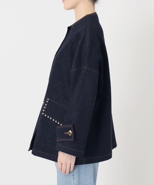 IENA(イエナ)の「MACKINTOSH/マッキントッシュ 別注 HUMBIE NC DNM JK MB STUDS ジャケット(デニムジャケット・レディース・ネイビー・38)」の2枚目の写真