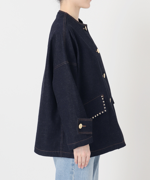 IENA(イエナ)の「MACKINTOSH/マッキントッシュ 別注 HUMBIE NC DNM JK MB STUDS ジャケット(デニムジャケット・レディース・ネイビー・38)」の4枚目の写真