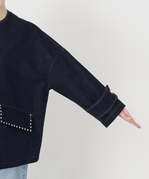IENA(イエナ)の「MACKINTOSH/マッキントッシュ 別注 HUMBIE NC DNM JK MB STUDS ジャケット(デニムジャケット・レディース・ネイビー・38)」の5枚目の写真
