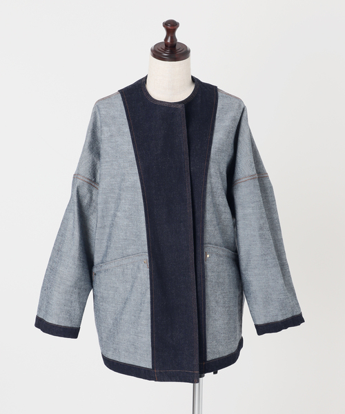 IENA(イエナ)の「MACKINTOSH/マッキントッシュ 別注 HUMBIE NC DNM JK MB STUDS ジャケット(デニムジャケット・レディース・ネイビー・38)」の8枚目の写真