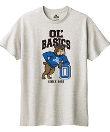 Ol' Basics(オール・ベーシックス) 半袖Tシャツ ブルドッグイラスト ロゴ プリント Tシャツ 半袖 トップス カットソー アメカジ カジュアル レディース ユニセックス