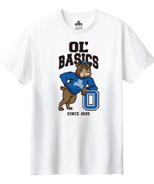 Ol' Basics（オールベーシックス）の「Ol' Basics（オール・ベーシックス） 半袖Tシャツ ブルドッグイラスト ロゴ プリント Tシャツ 半袖 トップス カットソー アメカジ カジュアル レディース ユニセックス（Tシャツ/カットソー・レディース・オートミール/イエロー/ブラック/ホワイト・M/L）」の2枚目の写真