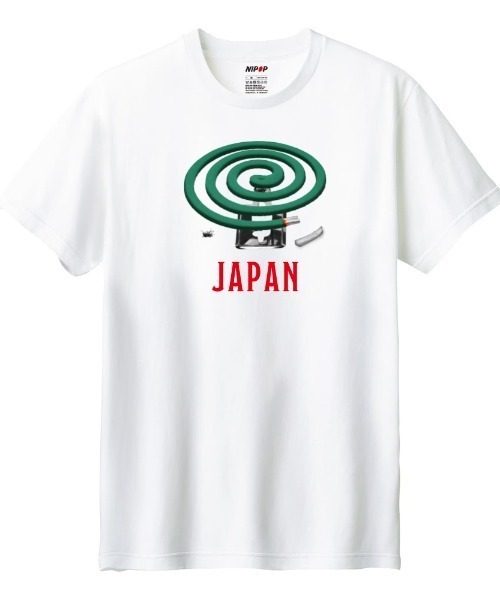 NIPOP（ニポップ）の「NIPOP（ニポップ） 半袖Tシャツ 蚊取り線香 イラスト ロゴ プリント インバウンド お土産 トップス カットソー メンズ ユニセックス（Tシャツ/カットソー・メンズ・ホワイト/ヘザーグレー/ブラック・XS/XL/L/M/S）」の2枚目の写真