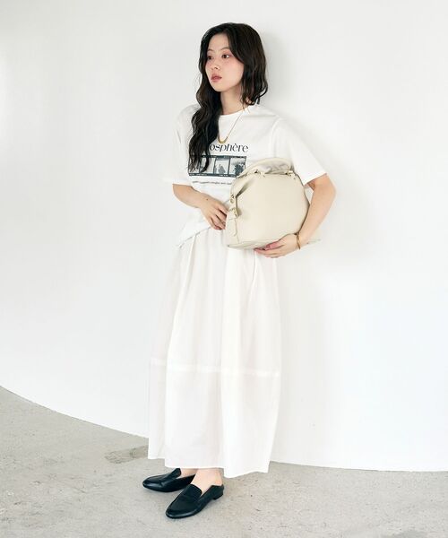 le.coeur blanc（ルクールブラン）の「【撥水・撥油・防汚】AtmosphereTシャツ（Tシャツ/カットソー・レディース・ブラック/オフホワイト・38）」の7枚目の写真