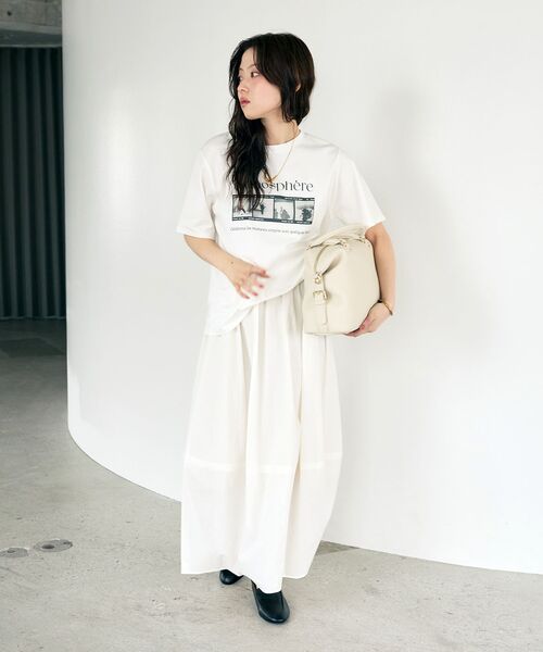 le.coeur blanc（ルクールブラン）の「【撥水・撥油・防汚】AtmosphereTシャツ（Tシャツ/カットソー・レディース・ブラック/オフホワイト・38）」の8枚目の写真