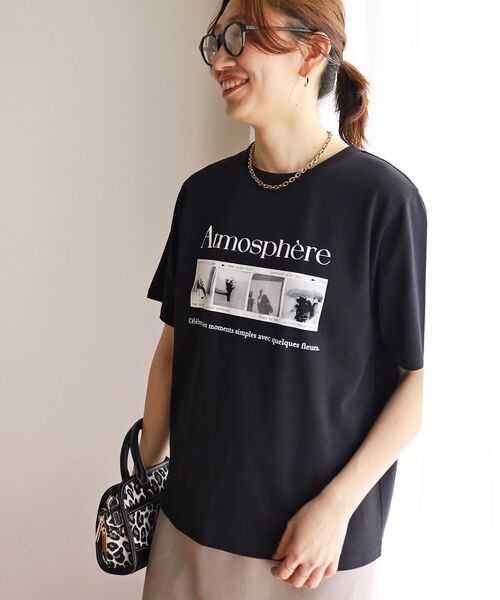 le.coeur blanc（ルクールブラン）の「【撥水・撥油・防汚】AtmosphereTシャツ（Tシャツ/カットソー・レディース・ブラック/オフホワイト・38）」の10枚目の写真