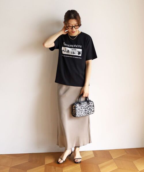 le.coeur blanc（ルクールブラン）の「【撥水・撥油・防汚】AtmosphereTシャツ（Tシャツ/カットソー・レディース・ブラック/オフホワイト・38）」の12枚目の写真